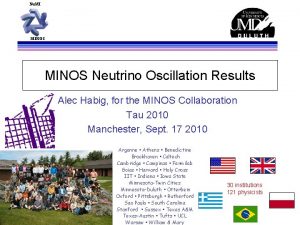 Nu MI MINOS Neutrino Oscillation Results Alec Habig