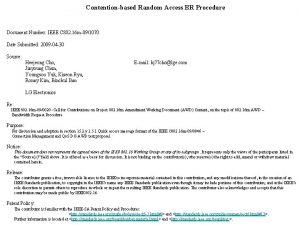 Contentionbased Random Access BR Procedure Document Number IEEE