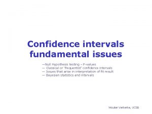 Confidence intervals fundamental issues Null Hypothesis testing Pvalues