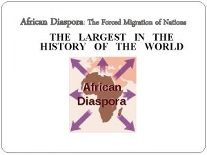 African Diaspora The Forced Migration of Nations THE