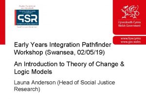 Early Years Integration Pathfinder Workshop Swansea 020519 An