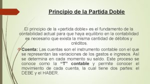 Es un principio de la partida doble