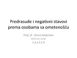 Predrasude i negativni stavovi prema osobama sa ometenou