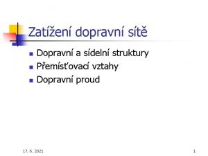 Zaten dopravn st n n n Dopravn a