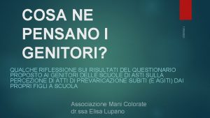 17062021 COSA NE PENSANO I GENITORI QUALCHE RIFLESSIONE