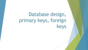 Database design primary keys foreign keys Sql create