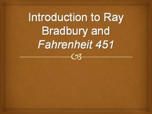Ray bradbury genre