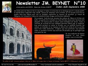 Newsletter JM BEYNET N 10 artistepeintre cot AKOUN