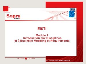 EISTI Module 2 Introduction aux Disciplines et Business