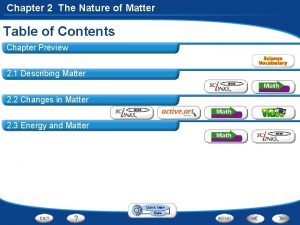 The nature of matter chapter 2