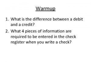 Warmup 1 What is the difference between a