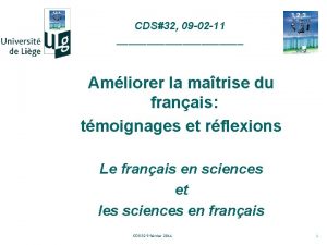 CDS32 09 02 11 Amliorer la matrise du