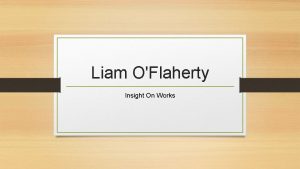 Liam OFlaherty Insight On Works Books by Liam