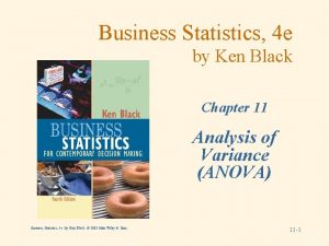 Business Statistics 4 e by Ken Black Chapter