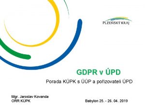 GDPR v PD Porada KPK s P a