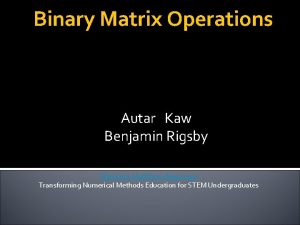 Binary matrix example