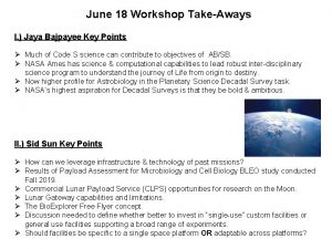June 18 Workshop TakeAways I Jaya Bajpayee Key