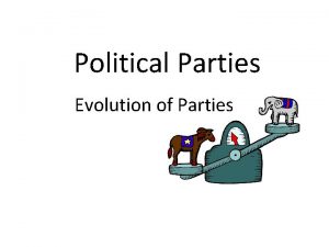 Political Parties Evolution of Parties One Party System