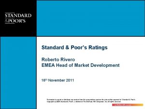 Standard Poors Ratings Roberto Rivero EMEA Head of