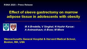 RSNA 2020 Press Release Effect of sleeve gastrectomy