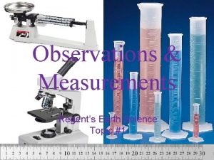 Observations Measurements Regents Earth Science Topic 1 Observations