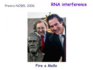 Premio NOBEL 2006 RNA interference Fire e Mello