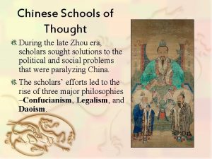 Chinese Schools of Thought During the late Zhou