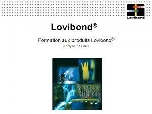 Lovibond Formation aux produits Lovibond Analyse de leau