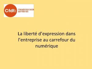 La libert dexpression dans lentreprise au carrefour du