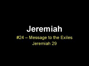 Jeremiah 24 message