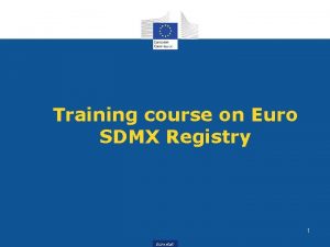 Training course on Euro SDMX Registry 1 Eurostat