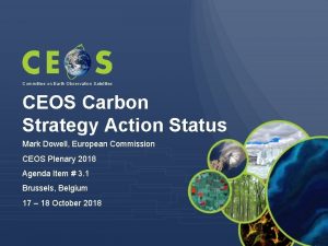 Committee on Earth Observation Satellites CEOS Carbon Strategy