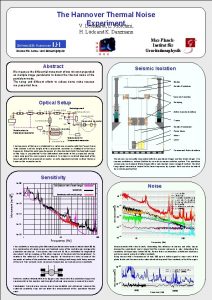 The Hannover Thermal Noise Experiment V Leonhardt L