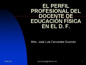 EL PERFIL PROFESIONAL DEL DOCENTE DE EDUCACIN FSICA