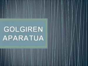 GOLGIREN APARATUA Organulu hau zelula eukariotiko guztietan dago