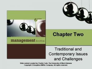 Chapter Two Traditional and Contemporary Issues and Challenges