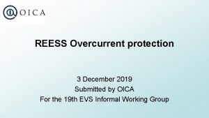 REESS Overcurrent protection 3 December 2019 Submitted by