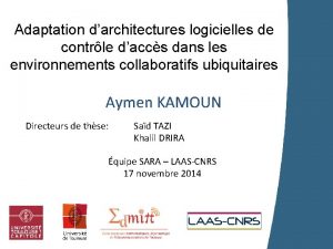 Adaptation darchitectures logicielles de contrle daccs dans les