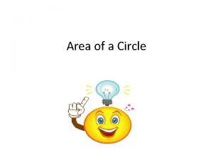 Area of a Circle Area of a Circle