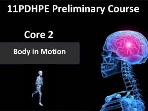 11 PDHPE Preliminary Course Core 2 Body in