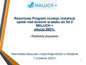 Resortowy Program rozwoju instytucji opieki nad dziemi w