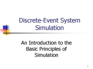 DiscreteEvent System Simulation An Introduction to the Basic