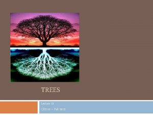 TREES Lecture 12 CS 2110 Fall 2015 Announcements