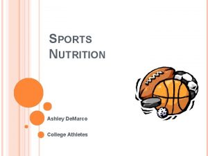 SPORTS NUTRITION Ashley De Marco College Athletes HYDRATION