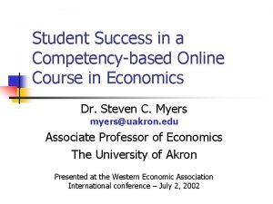 Student Success in a Competencybased Online Course in