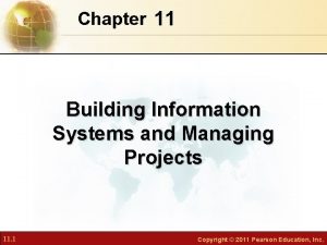 Chapter 11 Building Information Systems and Managing Projects