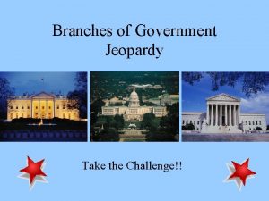 Branches of Government Jeopardy Take the Challenge Branches