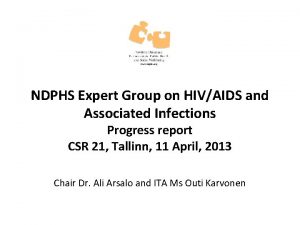 NDPHS Expert Group on HIVAIDS and Associated Infections