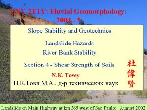 ENV2 E 1 Y Fluvial Geomorphology 2004 5