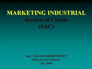 MARKETING INDUSTRIAL Servicio al Cliente SAC Ing CARLOS